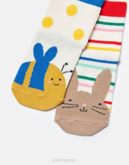アクセサリー jp Joules 赤ちゃん すっきりとした足の靴下 2 パック ウサギの蜂 46RH398