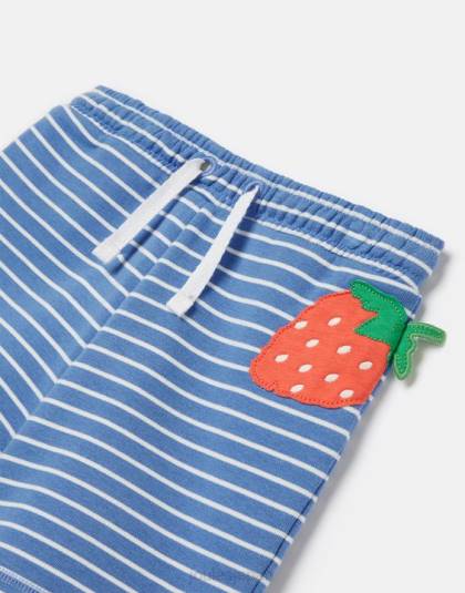 衣服 jp Joules 女の子 ハムデン ノベルティ スウェット ショーツ 2-8 歳 ブルーストライプのイチゴ 46RH298