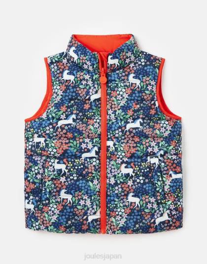 衣服 jp Joules 女の子 フリップイットリバーシブルベスト 2-8 歳 ポニー 46RH307
