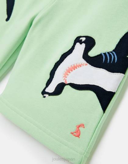 衣服 jp Joules 男の子たち ハムデン ノベルティ スウェット ショーツ 2-8 歳 薄緑色のサメ 46RH351