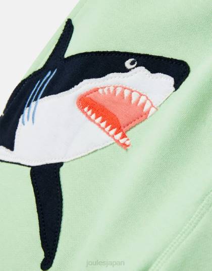 衣服 jp Joules 男の子たち ハムデン ノベルティ スウェット ショーツ 2-8 歳 薄緑色のサメ 46RH351