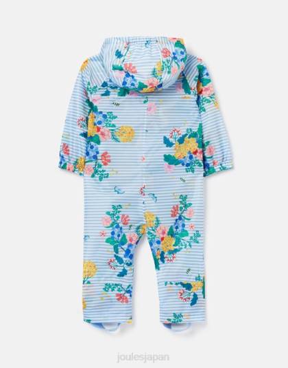 衣服 jp Joules 赤ちゃん 水たまり防水スーツ 3ヶ月～3年 ブルーストライプの花柄 46RH414