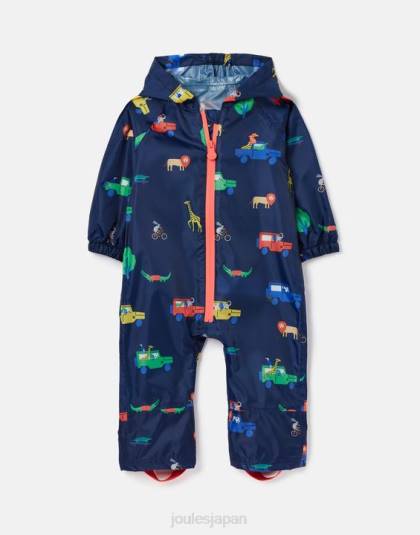 衣服 jp Joules 赤ちゃん 水たまり防水スーツ 3ヶ月～3年 ネイビーサファリ 46RH440