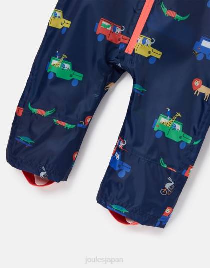 衣服 jp Joules 赤ちゃん 水たまり防水スーツ 3ヶ月～3年 ネイビーサファリ 46RH440