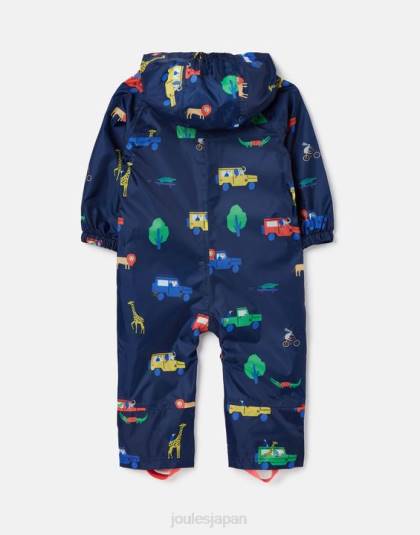 衣服 jp Joules 赤ちゃん 水たまり防水スーツ 3ヶ月～3年 ネイビーサファリ 46RH440