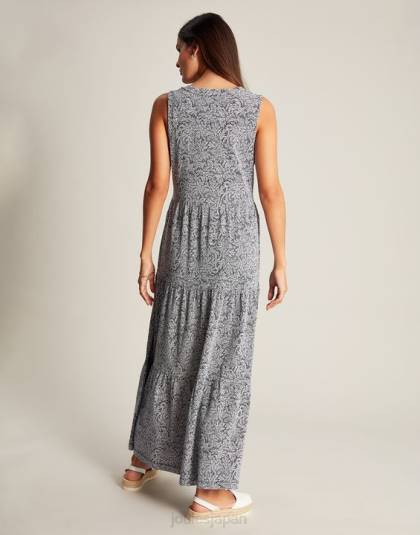衣服 jp Joules 女性 ジェイン ジャージー ティアードドレス 濃い青の柳 46RH100