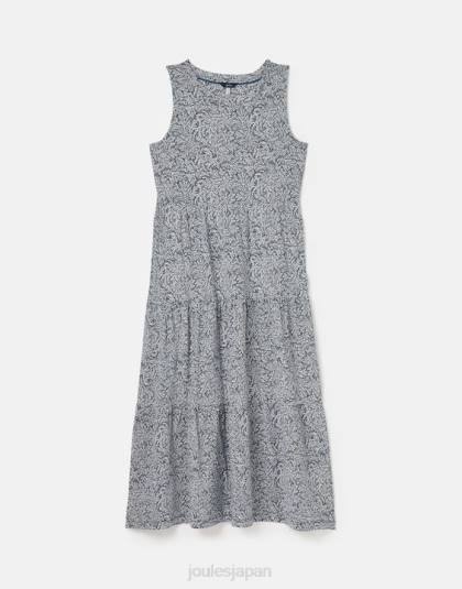 衣服 jp Joules 女性 ジェイン ジャージー ティアードドレス 濃い青の柳 46RH100