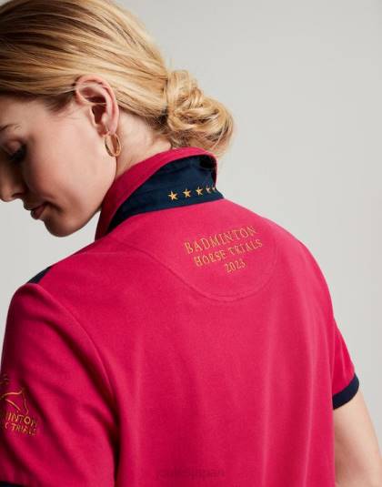 衣服 jp Joules 女性 バドミントン装飾ポロシャツ ディープラズベリー 46RH107