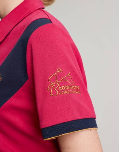 衣服 jp Joules 女性 バドミントン装飾ポロシャツ ディープラズベリー 46RH107