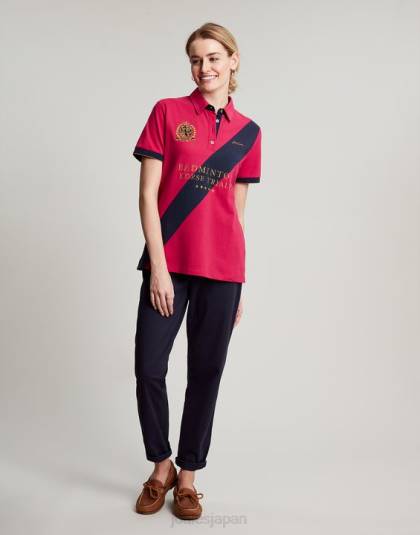 衣服 jp Joules 女性 バドミントン装飾ポロシャツ ディープラズベリー 46RH107