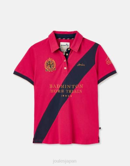 衣服 jp Joules 女性 バドミントン装飾ポロシャツ ディープラズベリー 46RH107