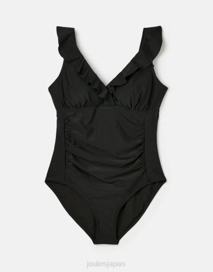 衣服 jp Joules 女性 牡丹フリル水着 本当の黒 46RH110