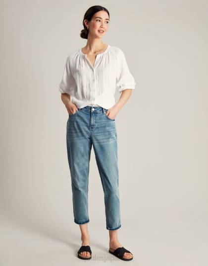 衣服 jp Joules 女性 カレーボタンスルーブラウス 明るい白色 46RH115