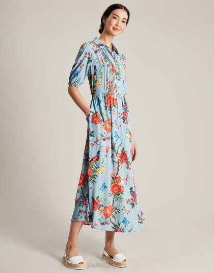 衣服 jp Joules 女性 アンバーリーシャツドレス 青い花柄 46RH12