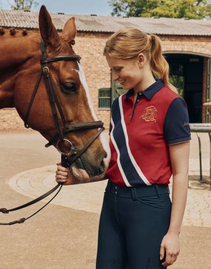 衣服 jp Joules 女性 バーリーのポロシャツ 暗赤色 46RH120
