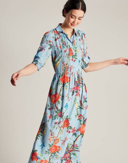 衣服 jp Joules 女性 アンバーリーシャツドレス 青い花柄 46RH12