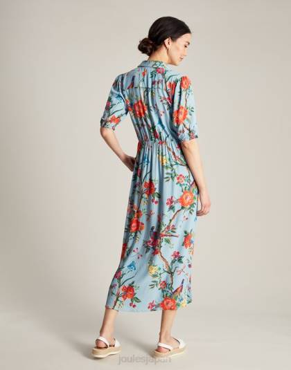 衣服 jp Joules 女性 アンバーリーシャツドレス 青い花柄 46RH12