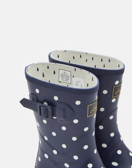 履物 jp Joules 女性 モリープリント ミッドハイト レインブーツ フランス海軍スポット 46RH145