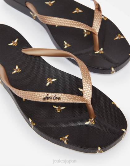 履物 jp Joules 女性 サンベールビーチサンダル 黒蜂 46RH151