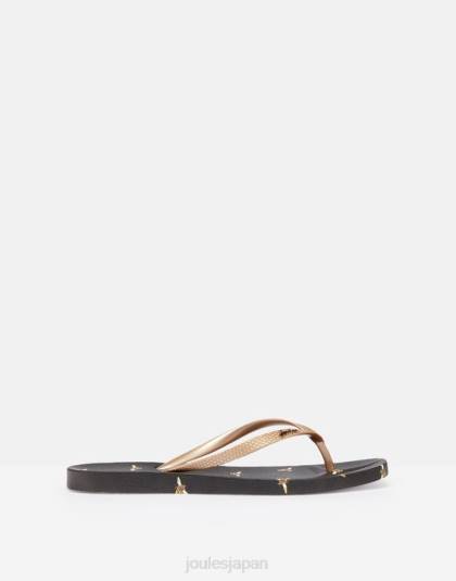 履物 jp Joules 女性 サンベールビーチサンダル 黒蜂 46RH151