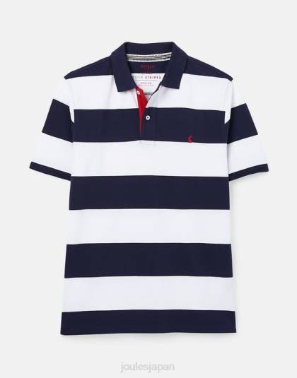 衣服 jp Joules 男性 フィルバートのポロシャツ 青白のストライプ 46RH165