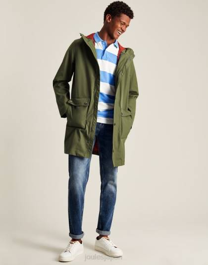 衣服 jp Joules 男性 ウェイランド ミドル丈レインコート 濃い緑色 46RH167