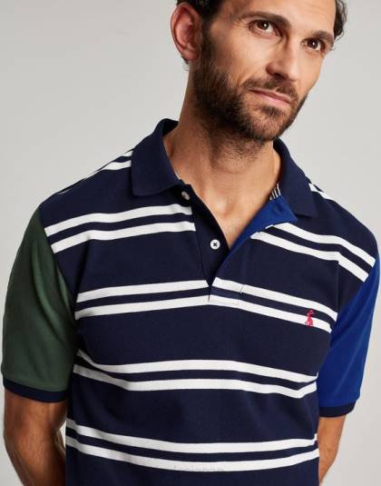 衣服 jp Joules 男性 ウッディポロシャツ ネイビーホワイトストライプ 46RH186