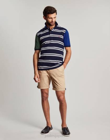 衣服 jp Joules 男性 ウッディポロシャツ ネイビーホワイトストライプ 46RH186