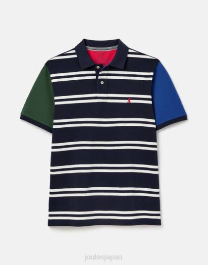 衣服 jp Joules 男性 ウッディポロシャツ ネイビーホワイトストライプ 46RH186