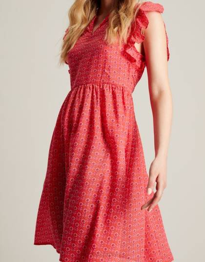 衣服 jp Joules 女性 信仰フリルショートドレス ピンクの頭が変な 46RH18