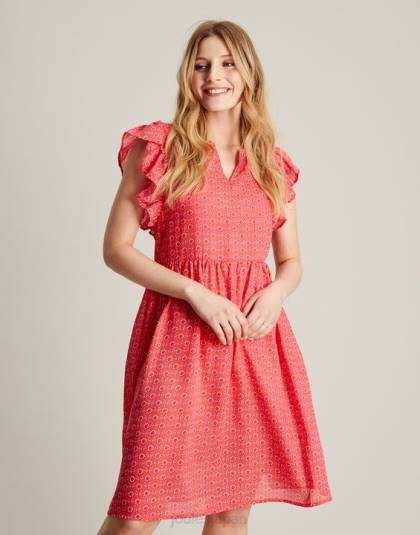 衣服 jp Joules 女性 信仰フリルショートドレス ピンクの頭が変な 46RH18