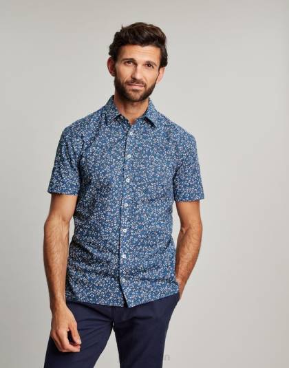 衣服 jp Joules 男性 ロイドクラシックフィットプリントシャツ 青い頭が変な 46RH195