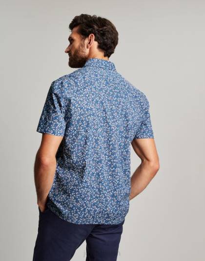 衣服 jp Joules 男性 ロイドクラシックフィットプリントシャツ 青い頭が変な 46RH195