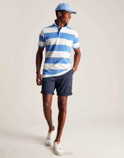 衣服 jp Joules 男性 フィルバートのポロシャツ ミッドブルーホワイトストライプ 46RH201