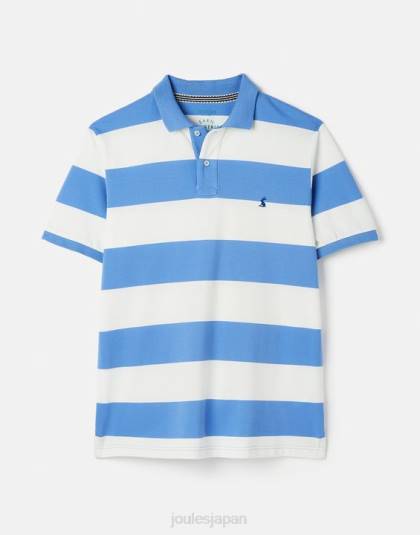 衣服 jp Joules 男性 フィルバートのポロシャツ ミッドブルーホワイトストライプ 46RH201