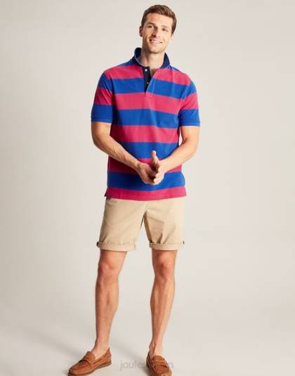 衣服 jp Joules 男性 フィルバートのポロシャツ ミッドブルーピンクストライプ 46RH204