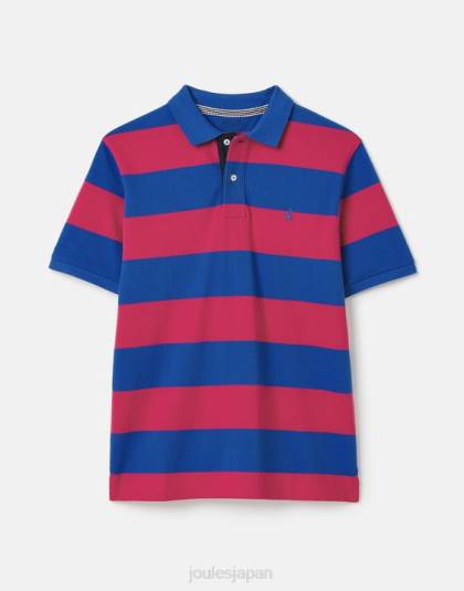 衣服 jp Joules 男性 フィルバートのポロシャツ ミッドブルーピンクストライプ 46RH204