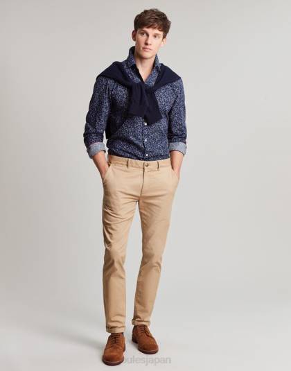 衣服 jp Joules 男性 インビテーションクラシックフィットプリントシャツ ネイビーの頭がおかしい 46RH211