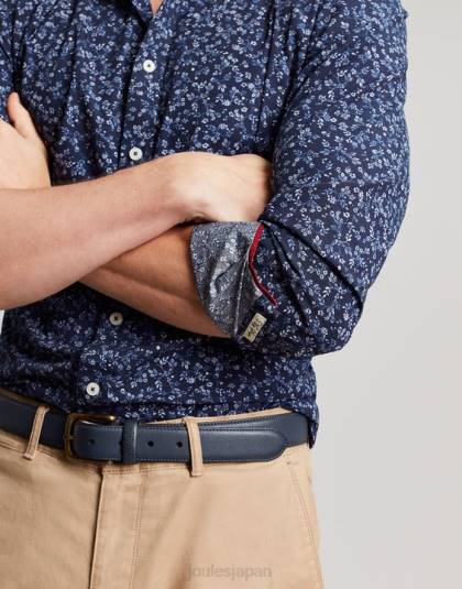衣服 jp Joules 男性 インビテーションクラシックフィットプリントシャツ ネイビーの頭がおかしい 46RH211