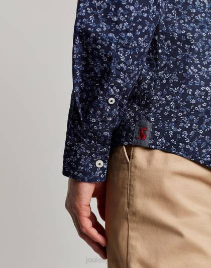 衣服 jp Joules 男性 インビテーションクラシックフィットプリントシャツ ネイビーの頭がおかしい 46RH211