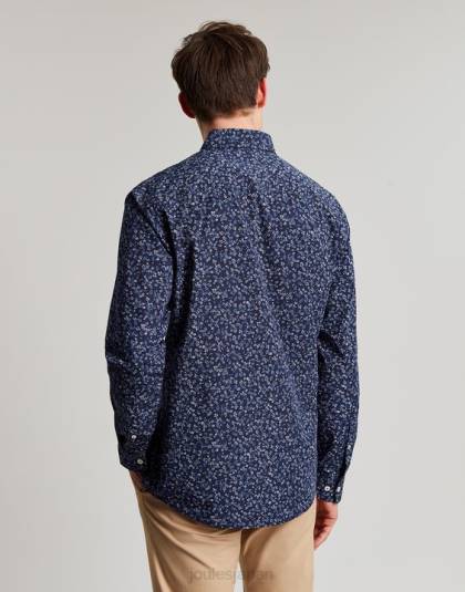 衣服 jp Joules 男性 インビテーションクラシックフィットプリントシャツ ネイビーの頭がおかしい 46RH211