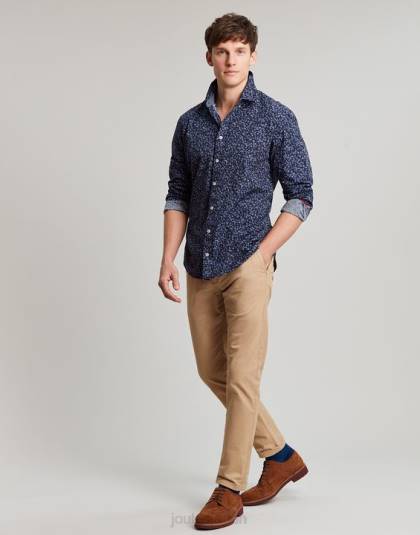 衣服 jp Joules 男性 インビテーションクラシックフィットプリントシャツ ネイビーの頭がおかしい 46RH211