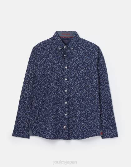 衣服 jp Joules 男性 インビテーションクラシックフィットプリントシャツ ネイビーの頭がおかしい 46RH211