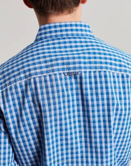 衣服 jp Joules 男性 アボット クラシック フィット ピーチ ポプリン シャツ ブルーギンガムチェック 46RH212