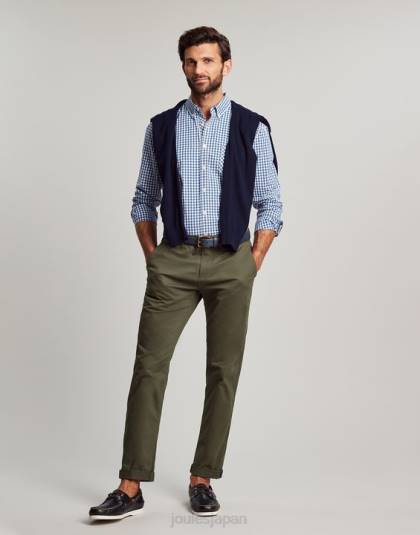 衣服 jp Joules 男性 グッドリッジ クラシック フィット ポプリン シャツ ブルーギンガムチェック 46RH215