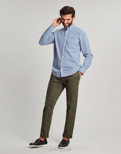 衣服 jp Joules 男性 グッドリッジ クラシック フィット ポプリン シャツ ブルーギンガムチェック 46RH215