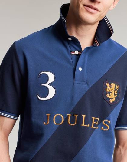 衣服 jp Joules 男性 装飾付きポロシャツ 藍色 46RH216