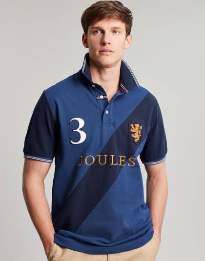 衣服 jp Joules 男性 装飾付きポロシャツ 藍色 46RH216