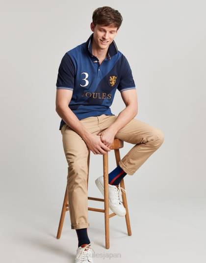 衣服 jp Joules 男性 装飾付きポロシャツ 藍色 46RH216