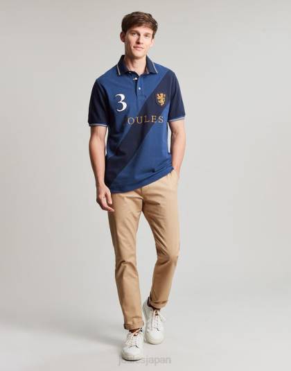 衣服 jp Joules 男性 装飾付きポロシャツ 藍色 46RH216